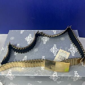1990 Gold Tone Fish Scale Stretch Belt NWT Vintage Walmart